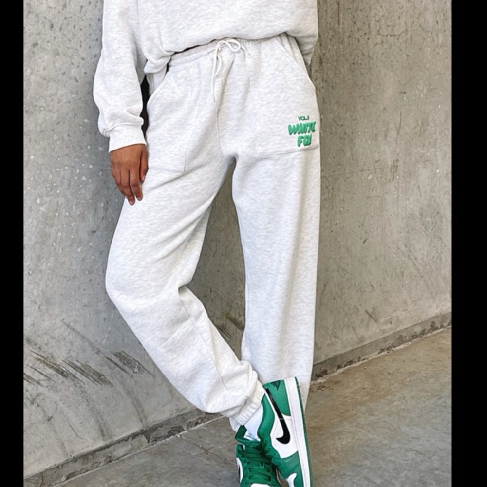 White Fox Gray Sweat Joggers